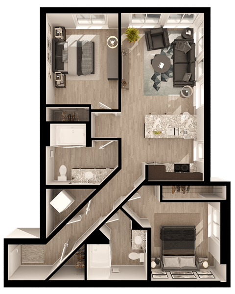 Anthem PDX 2 Bedroom Floor Plan